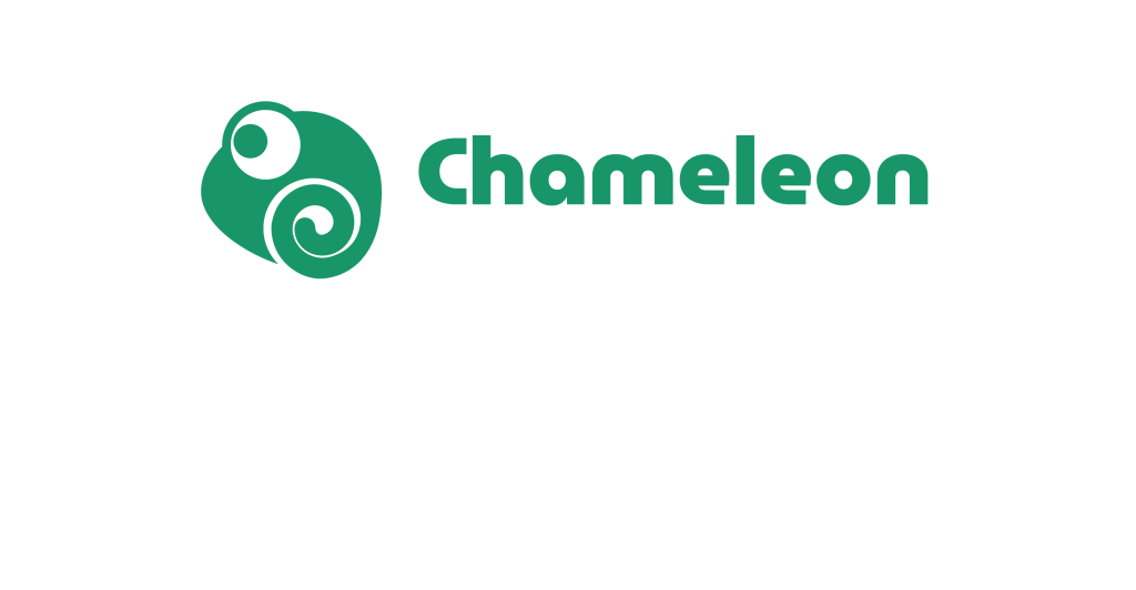 logo chameleon growth - white & green